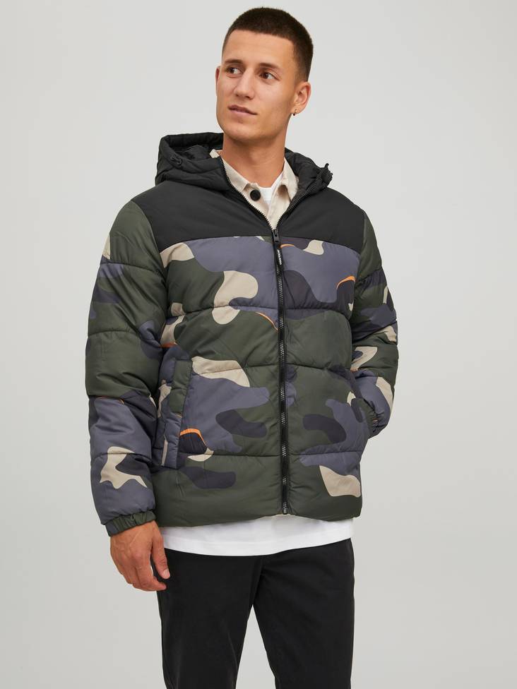 Jack Jones Jacket Chili puffer black camo Stilettoshop.eu webstore