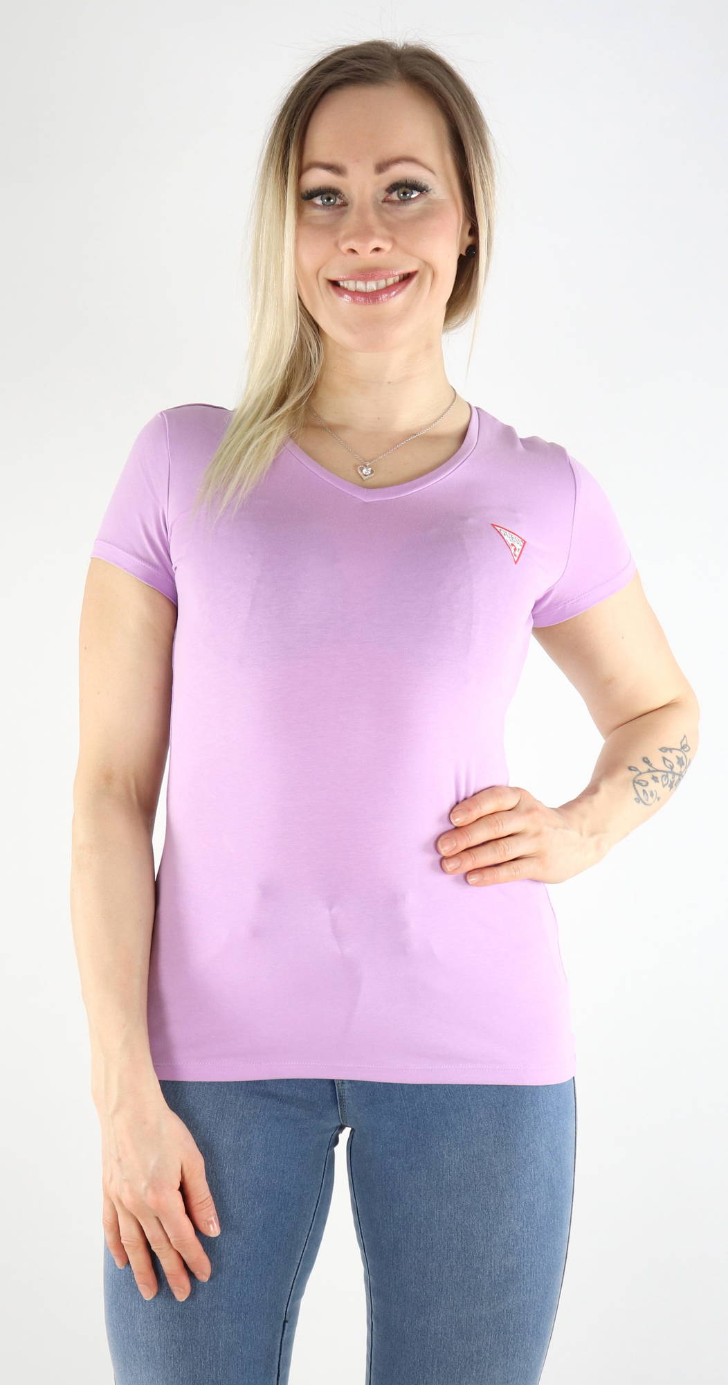 Guess purple cheap t shirt