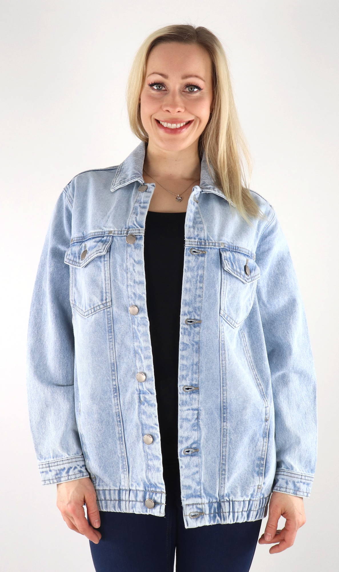 Light blue outlet oversized denim jacket