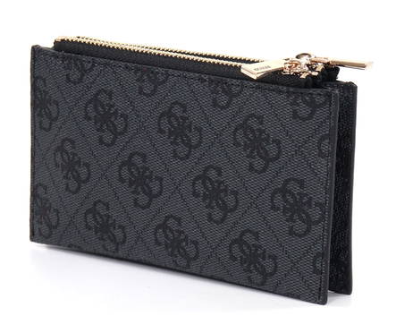 GUESS Large Lovide Black Chevron Quilted Zip Around Wallet