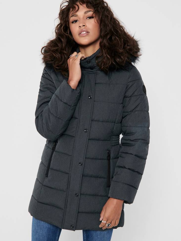 Only Winter Coat Luna quilted Dark Grey Stilettoshop.eu webstore