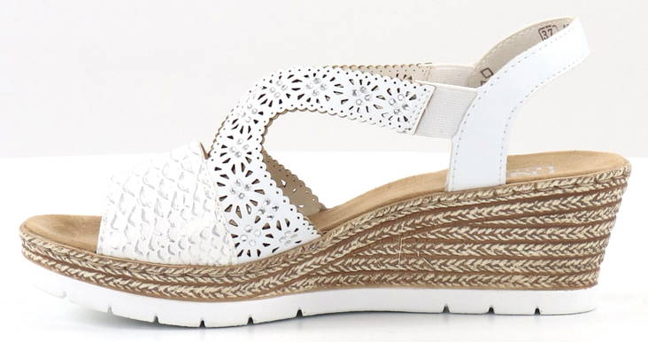 Rieker Wedge Sandals 61916 80 white Stilettoshop.eu webstore