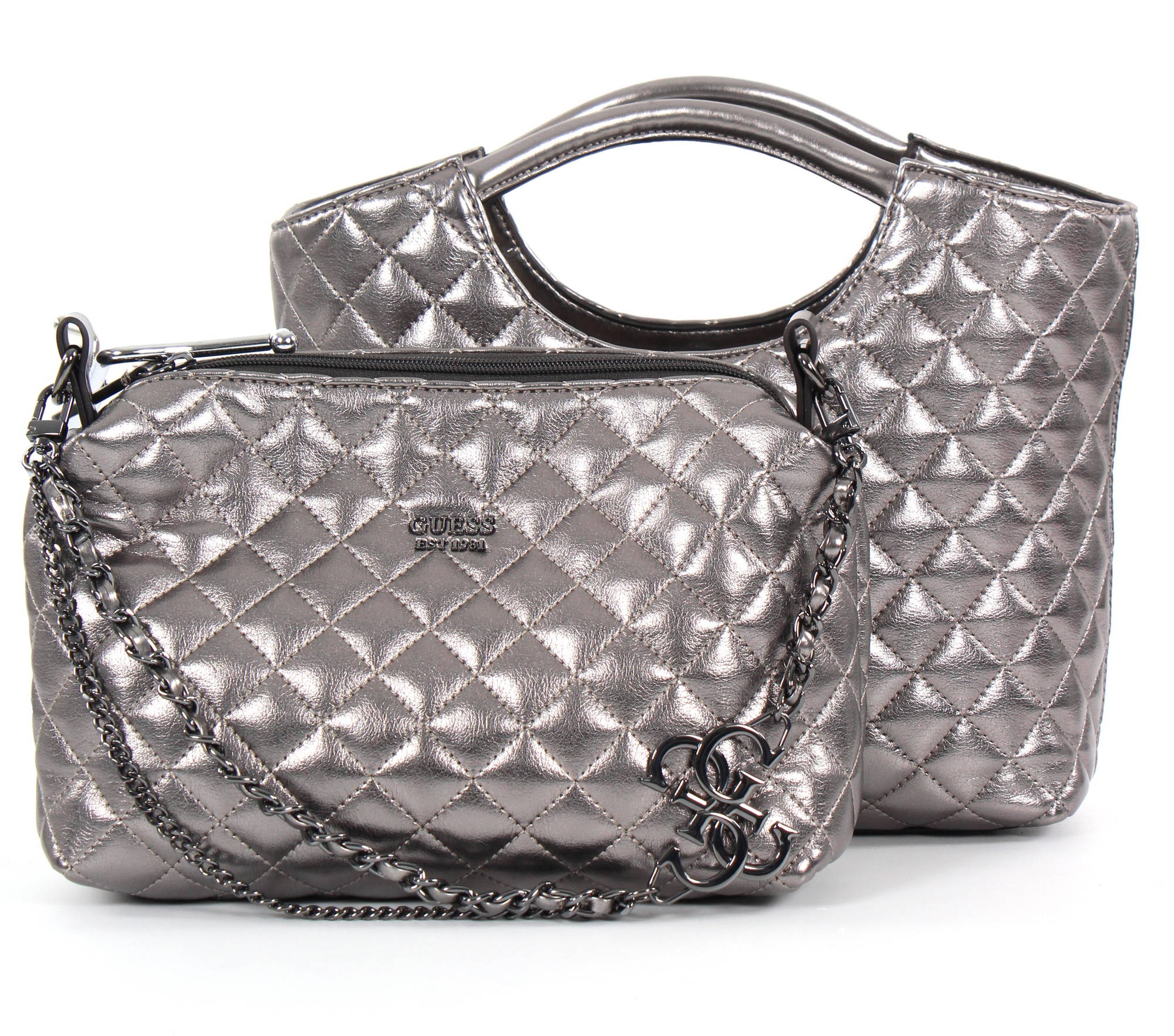 guess bag silver