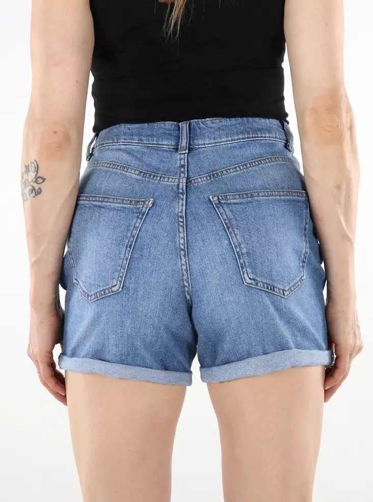 Elastic jean shorts womens online