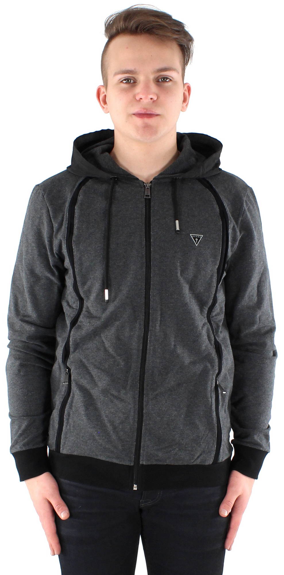 Guess Hoodie Albert, Dark Grey - Stilettoshop.eu webstore