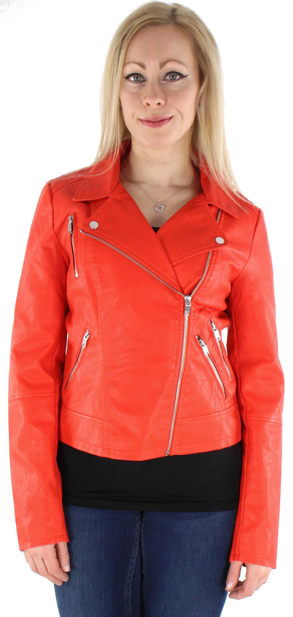 Only Jacket Miley Biker Pu, Red - Stilettoshop.eu Webstore