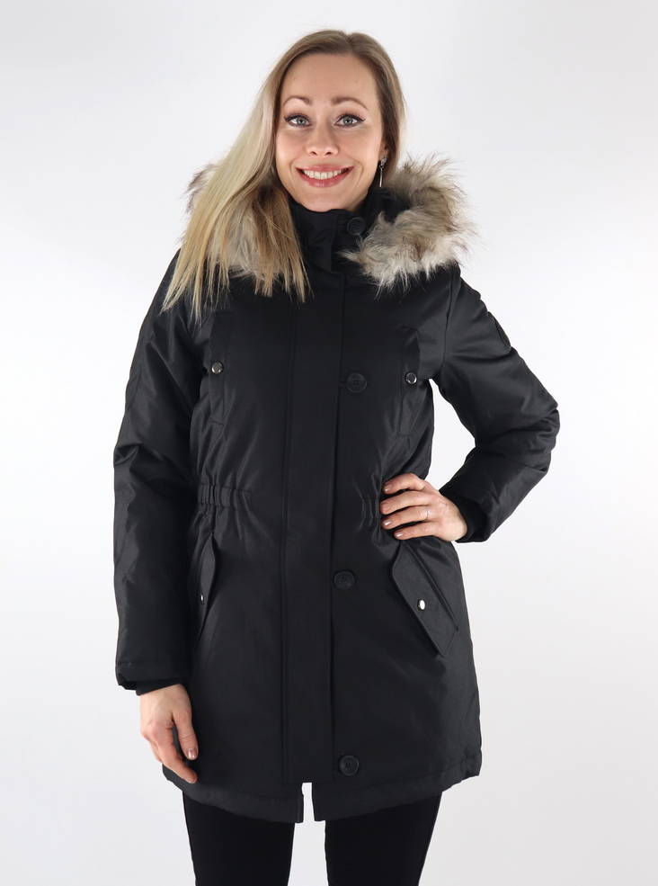 Only Fur women s parka coat black Stilettoshop.eu webstore