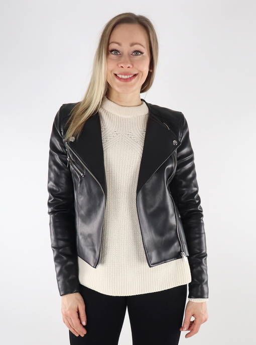 Vero Moda Cortney Hoodie and Faux Leather Jacket in Black | iCLOTHING -  iCLOTHING