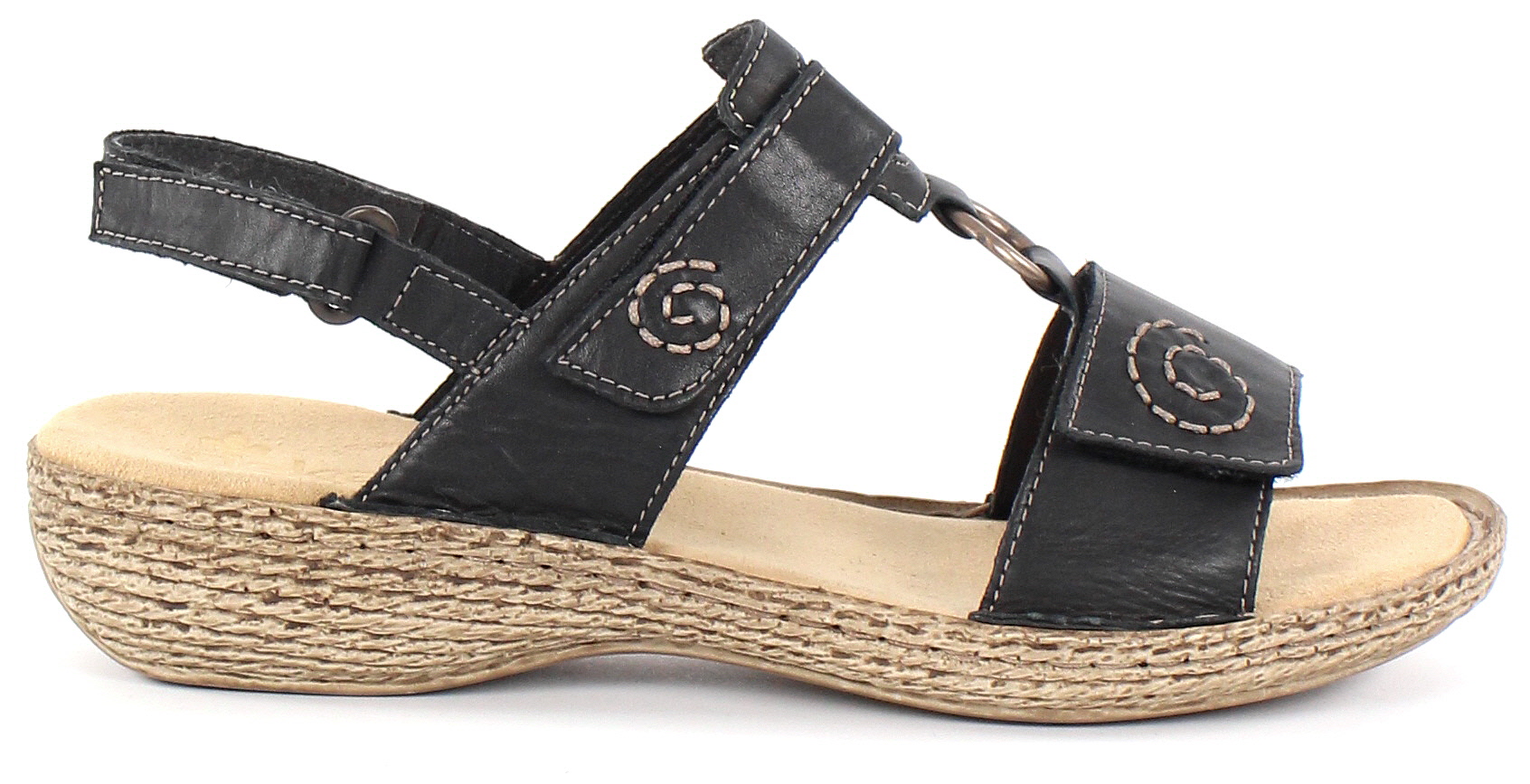 Rieker Sandals 65863-00, Black - Stilettoshop.eu Webstore