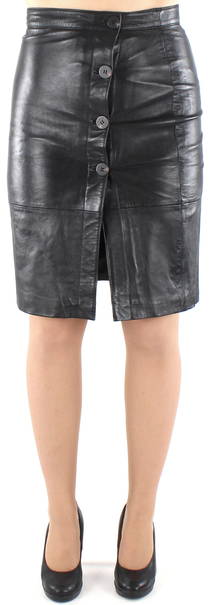 vila black leather skirt