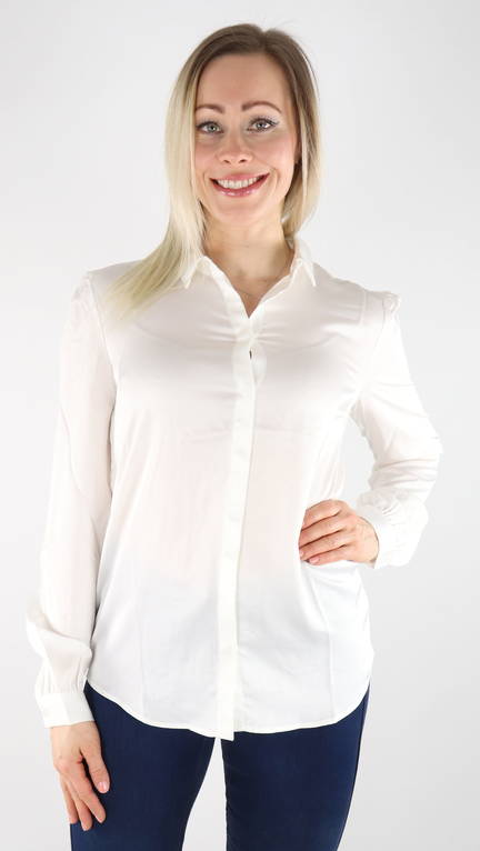 Vila Dress Shirt Ellette Satin Snow White Stilettoshop Eu Webstore