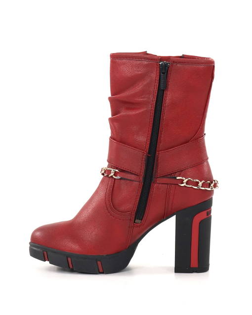 Mustang women s ankle boots 1363 505 5 red Stilettoshop.eu webstore