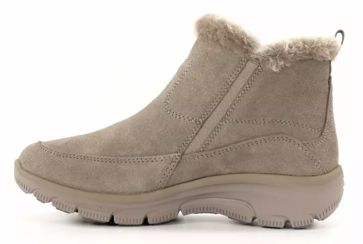 Skechers suede zip ankle boot with faux fur on sale